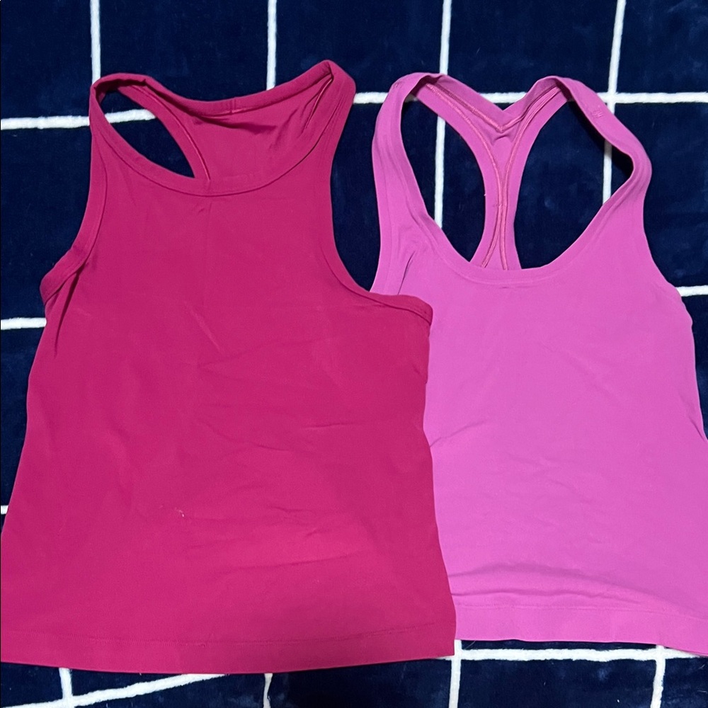 Lululemon Pink/Purple Racerback Tank Tops